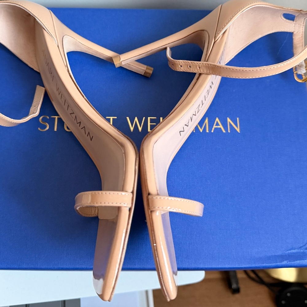 Stuart Weitzman Nudistcurve Ankle Strap Sandal (Women) in 7.5 B in Adobe - Picture 7 of 13